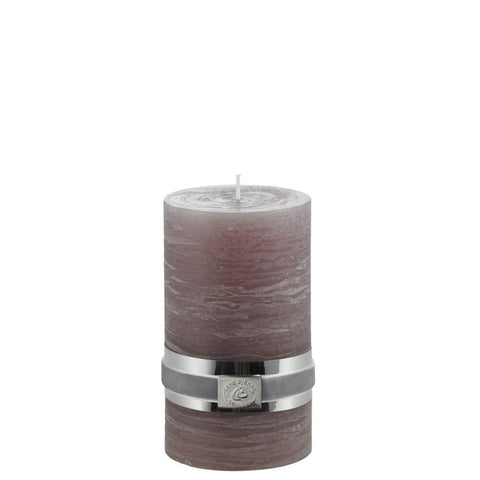 Rustic aubergine poudré bougie cylindrique 12,5 cm