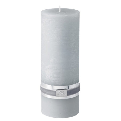 Rustic bougie cylindrique gris clair 20 cm.