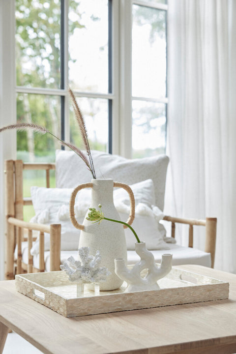 Ayelle vase décorative H33,5 cm. blanc
