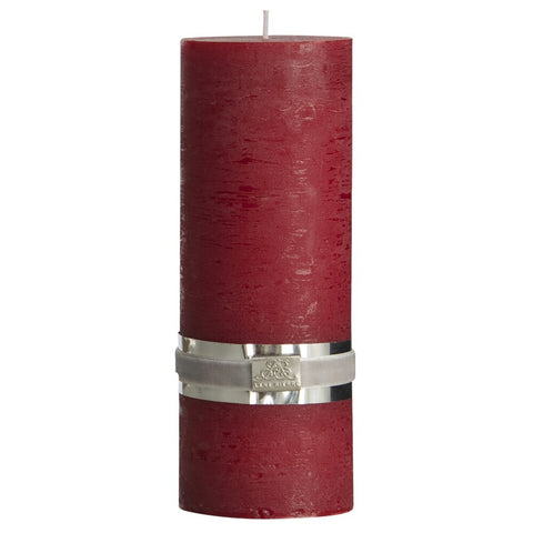 Rustic bougie cylindrique rouge foncé 20 cm.