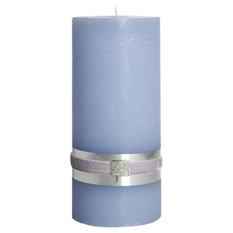 Rustic bleu clair bougie cylindrique 20 cm