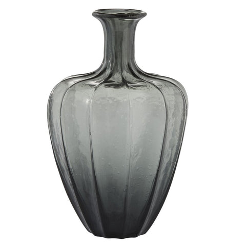 Miyanne vase H34,5 cm. gris fumé