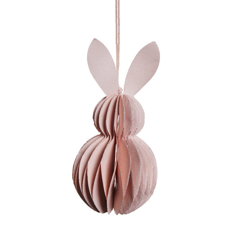 Parillia lapin ornement rose blond papier