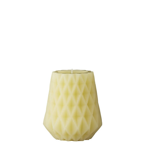 Candle Carved  jaune bougie décorative 10,5 cm