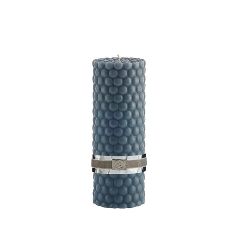 Dotsie bougie cylindrique H20 cm. bleu