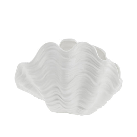 Sheline Vase coquillage 18cm. blanc