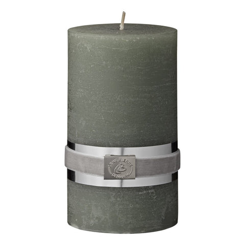 Rustic vert sombre bougie cylindrique 12,5 cm