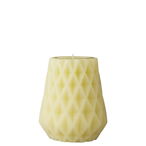 Candle Carved  jaune bougie décorative 12 cm