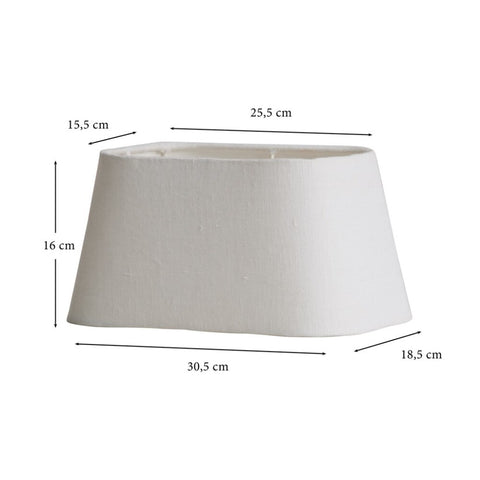 Rustic Linen abat-jour blanc 30,5x18,5 cm.