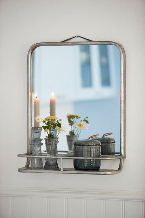 Hildia miroir 40x50 cm. argent antique