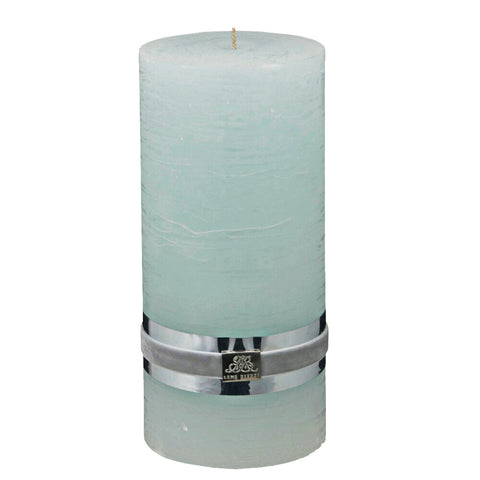 Rustic bougie cylindrique H20 cm. menthe