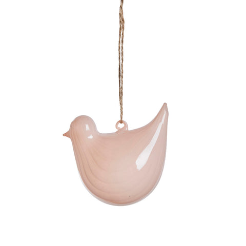 Feya oiseau ornement rose blond verre