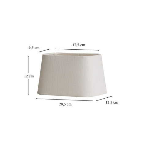 Rustic Linen abat-jour blanc 20,5x12,5 cm.