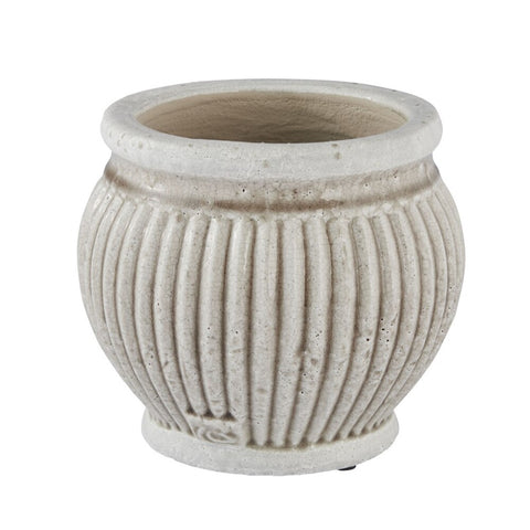 Catinia pot à fleurs H37 cm. gris argenté