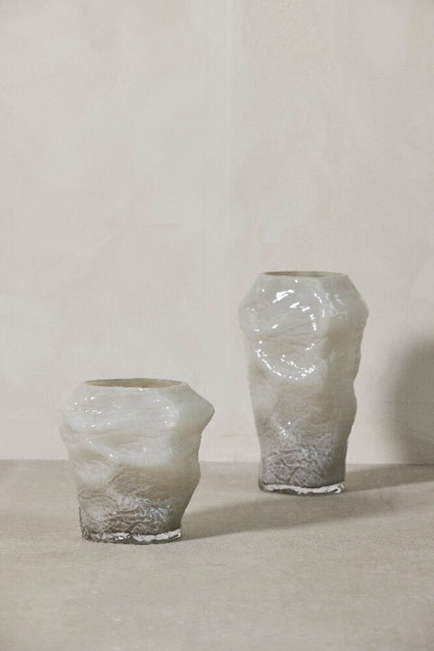Marinella vase 30,5 cm. gris argenté