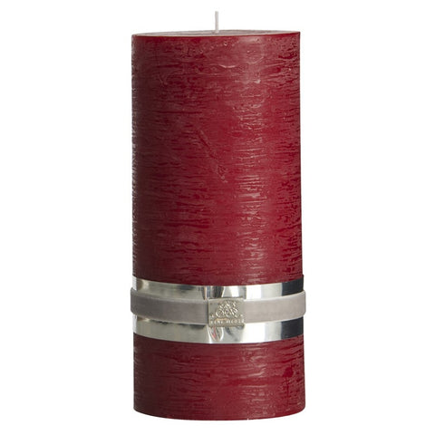 Rustic bougie cylindrique rouge foncé 20 cm.
