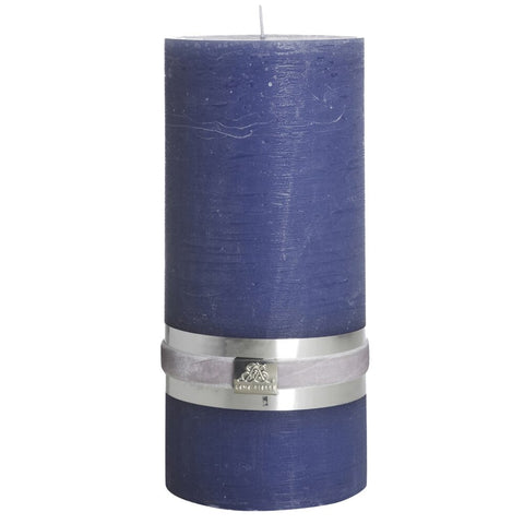 Rustic bleu moyen  bougie cylindrique 20 cm