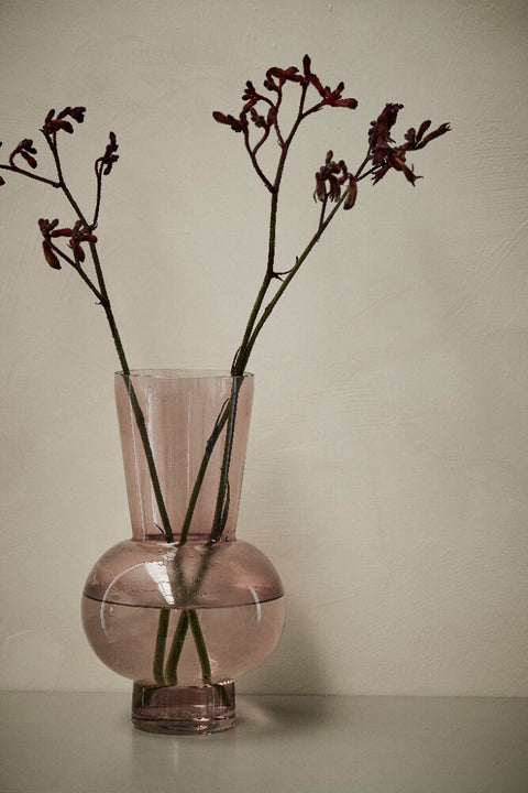 Hedria vase H30,5 cm. vieux rose