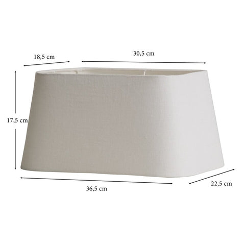 Rustic Linen abat-jour blanc 36,5x22,5 cm.