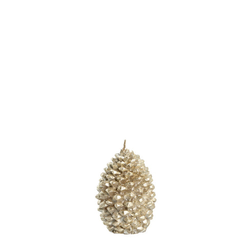 Trelia bougie décorative H8,5 cm. or clair