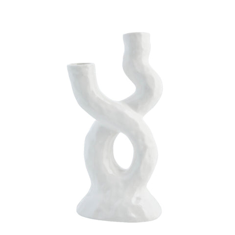 Corille vase décorative H25 cm. blanc