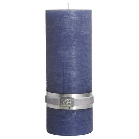 Rustic bleu moyen  bougie cylindrique 20 cm