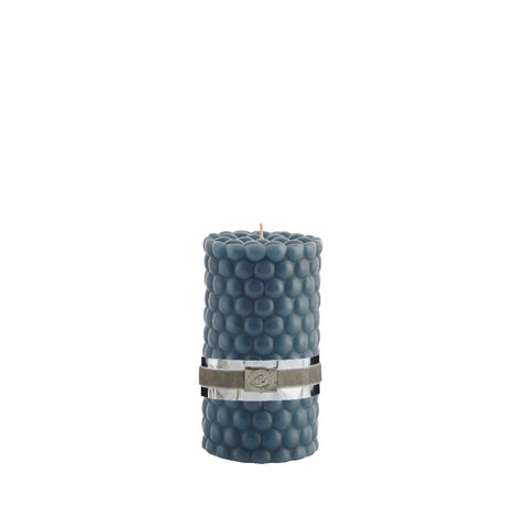 Dotsie bougie cylindrique H12,5 cm. bleu