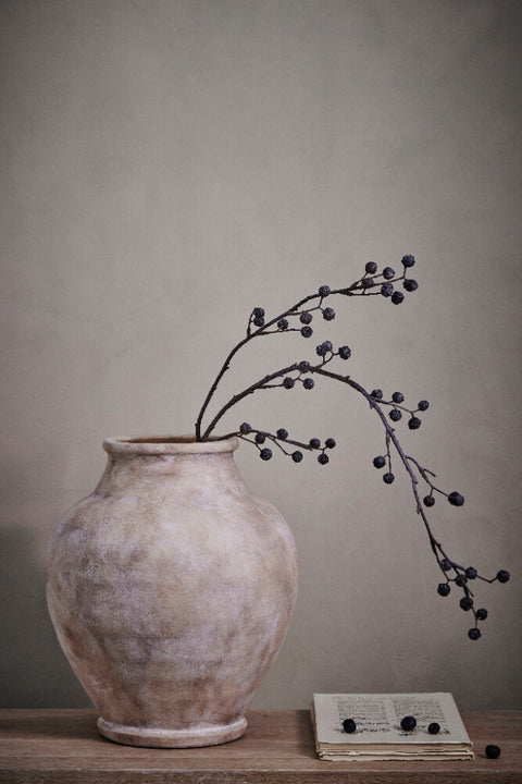 Anna vase H30,5 cm. Argent Brun Clair