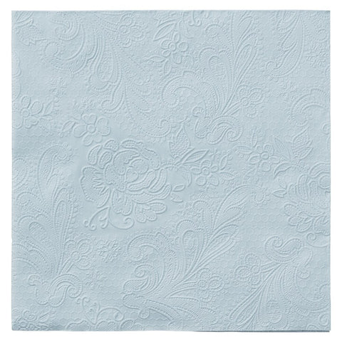 Uni Lace paon bleu argent 33x33 cm.