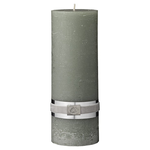 Rustic vert sombre bougie cylindrique 20 cm