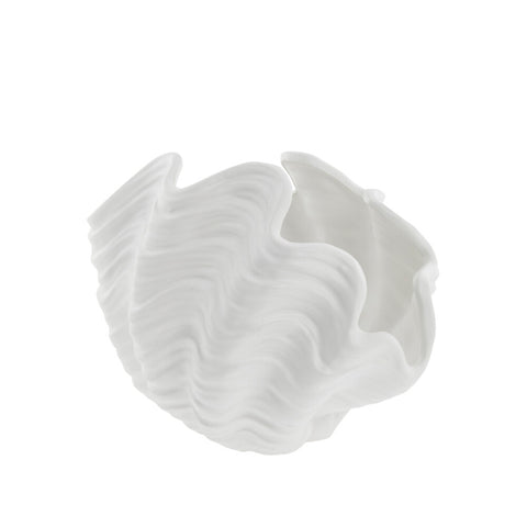 Sheline Vase coquillage 18cm. blanc