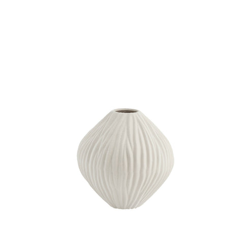 Esmia vase H21 cm. blanc cassé