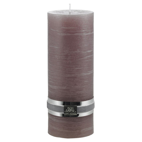 Rustic aubergine poudré bougie cylindrique 20 cm