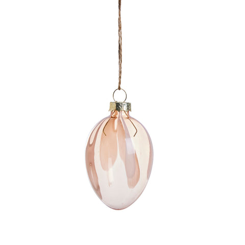 Feven oeufs ornement rose blond verre