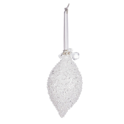 Cristelle boule H18 cm. blanc