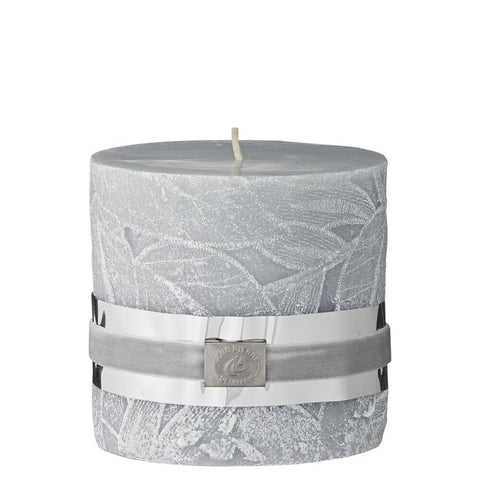 Leaf gris glacier bougie cylindrique 9,5 cm